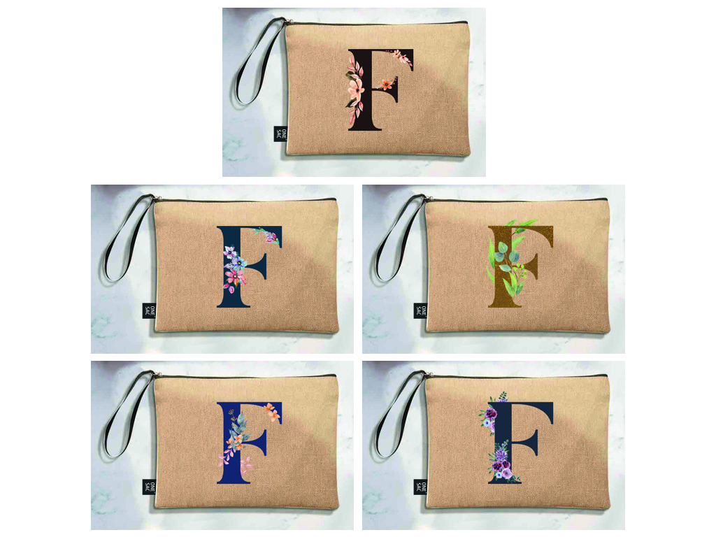Sac à main Lettre F (Modèles variés) (25 × 18 × 1 cm)